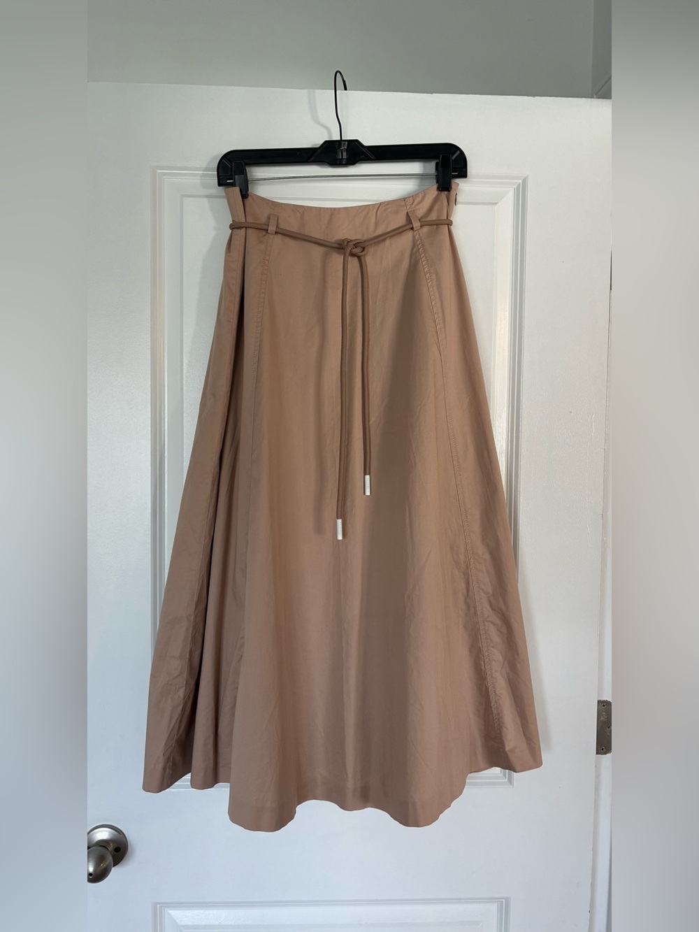 Peserico A-Line Midi Skirt with Waist Tie Desert Beige Size 44